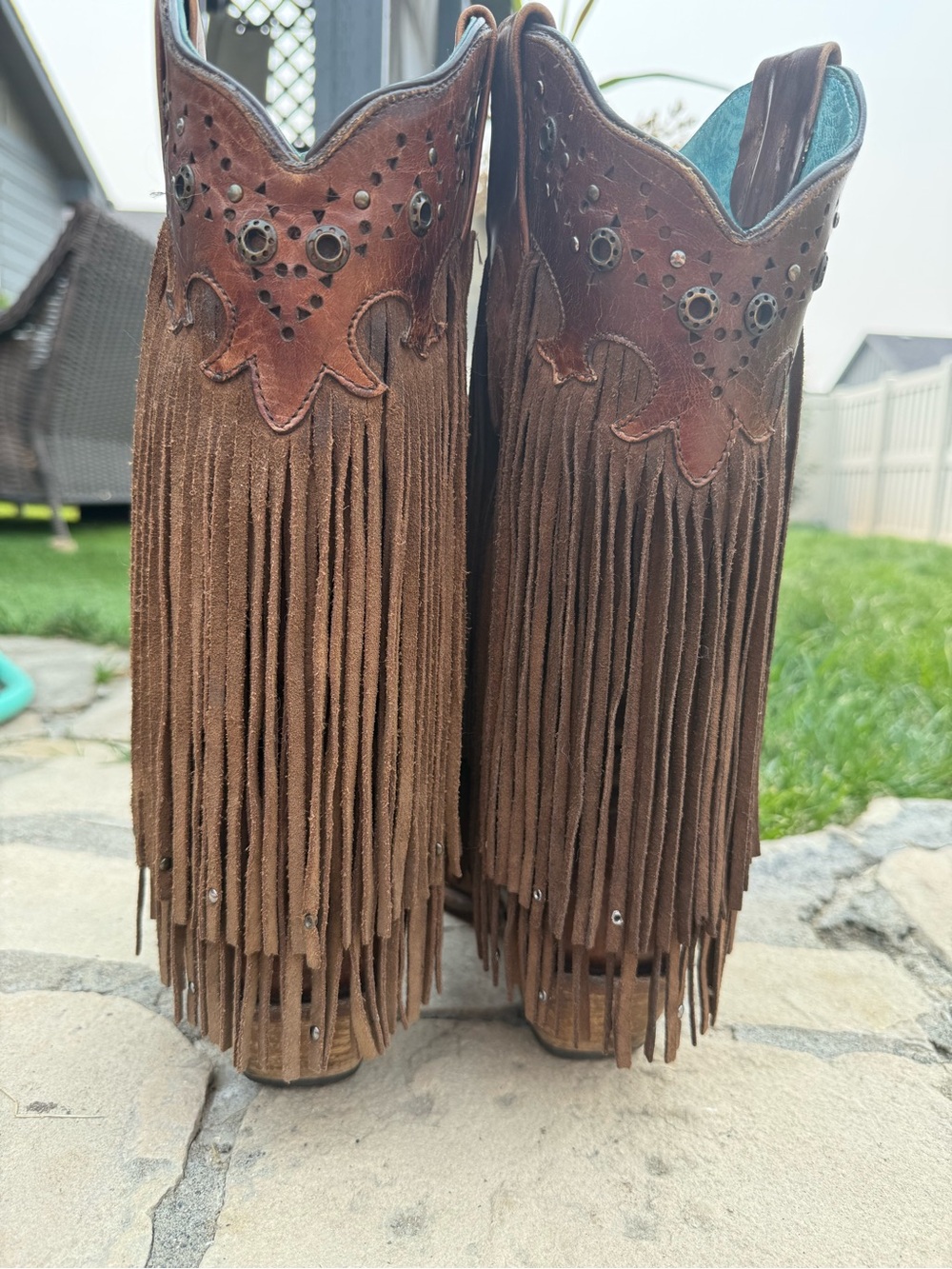 Corral Fringe Cowboy Boots. Women’s size 7. Brown Leather. Western Boho - Picture 7 of 12